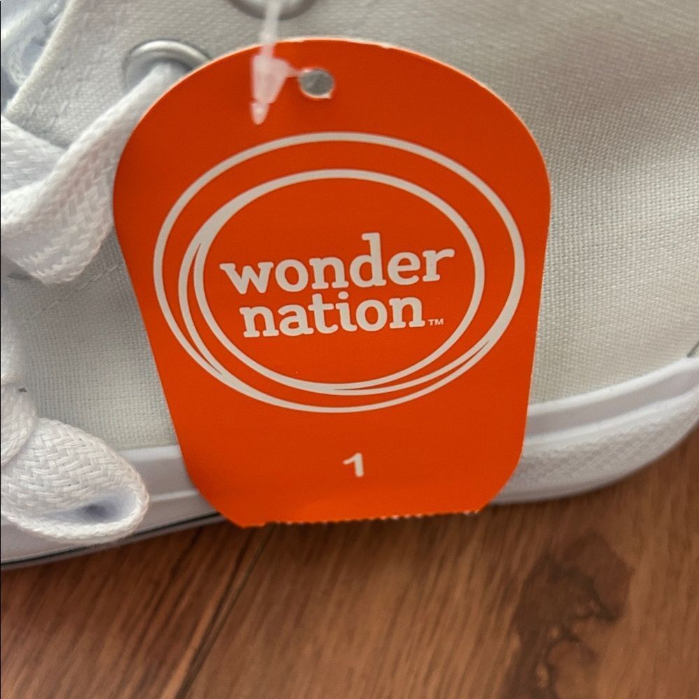NWT Wonder Nation Kids' High-Top Sneakers White Size 13 - Picture 4 of 8
